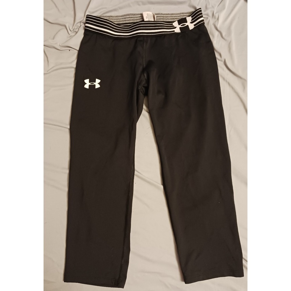 Under Armour HeatGear‎ Black Cropped Leggings, Youth Large